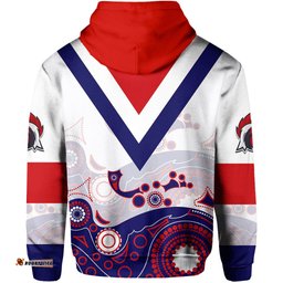 Roosters Zip Hoodie Aboriginal White Style