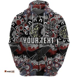 Custom Personalised St. George Illawarra Dragons Zip Hoodie Indigenous Black