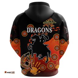 Custom Personalised St. George Illawarra Dragons Zip Hoodie Simple Indigenous Red