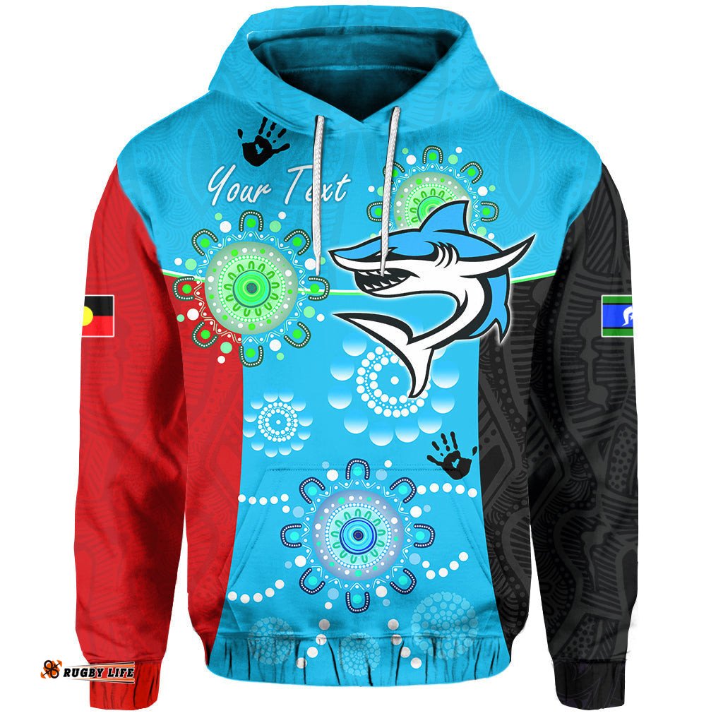 Custom Personalised NAIDOC Sharks Hoodie Indigenous Life
