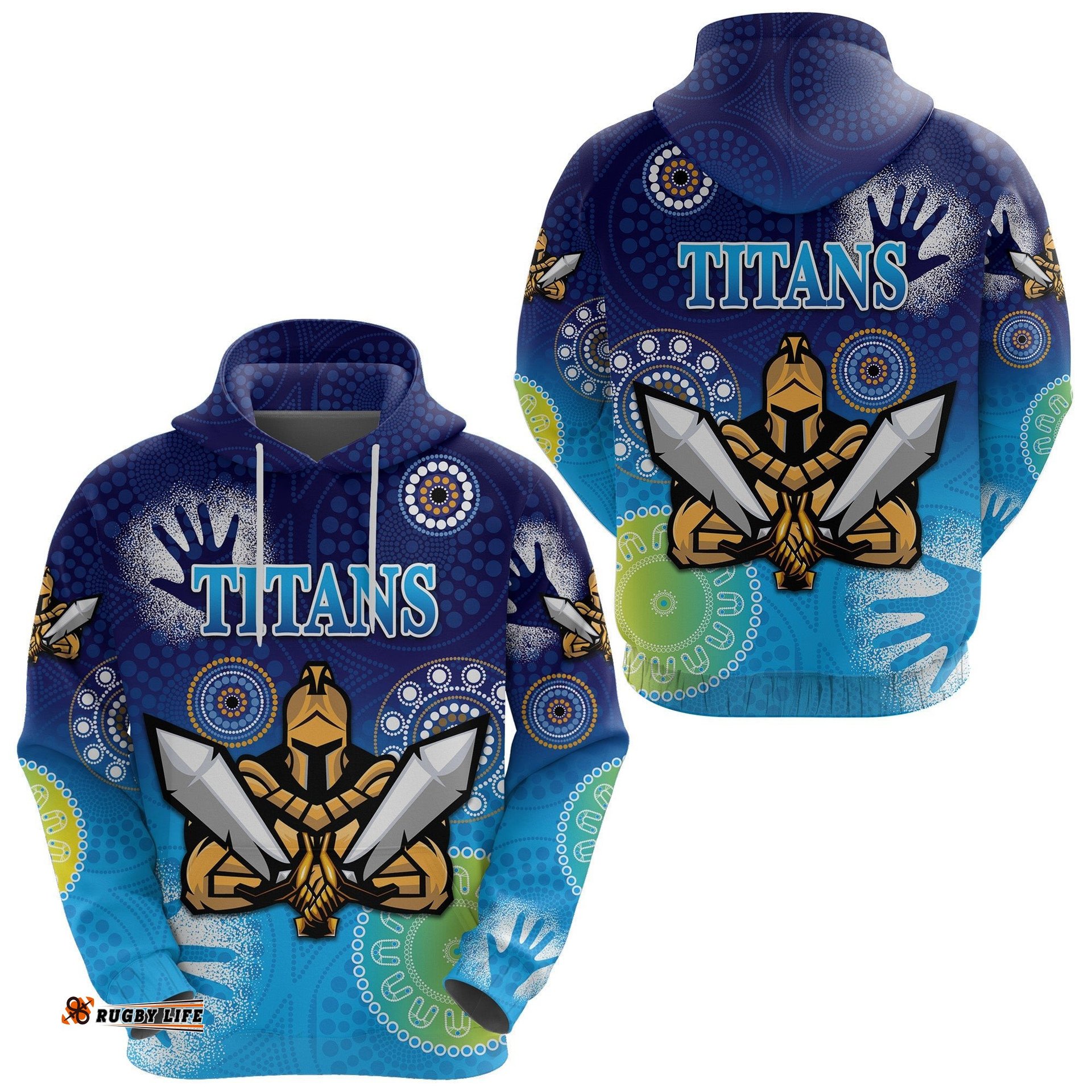 Gold Coast Titans Hoodie Simple Indigenous