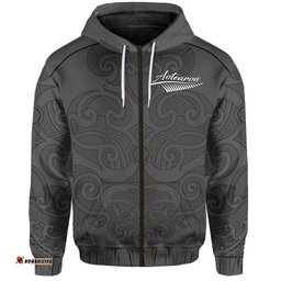 Custom Personalised Maori Zip Hoodie Aotearoa Tattoo Custom Text and Number