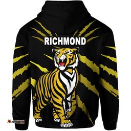 Richmond Tigers Zip Hoodie Original Version Black
