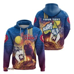 Custom Personalised Brisbane Zip Hoodie Lions NAIDOC Week 3D Sport Style