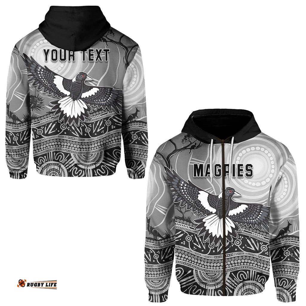 Custom Personalised Magpies Lovers Zip Hoodie New Life