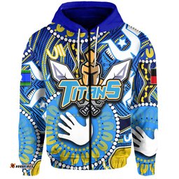 Custom Personalised NAIDOC Gold Coast Zip Hoodie Titans NAIDOC Patterns