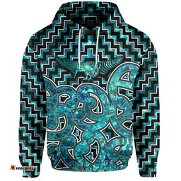 New Zealand Hoodie Maori Graphic Tee patterns Paua Shell