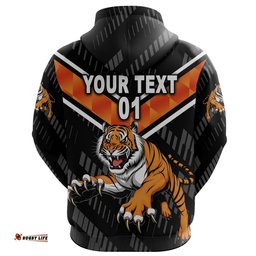 Custom Personalised Wests Tigers Hoodie Simple NO.1, Custom Text And Number