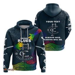 Custom Personalised Blues NAIDOC Week Zip Hoodie Aboriginal Special Style