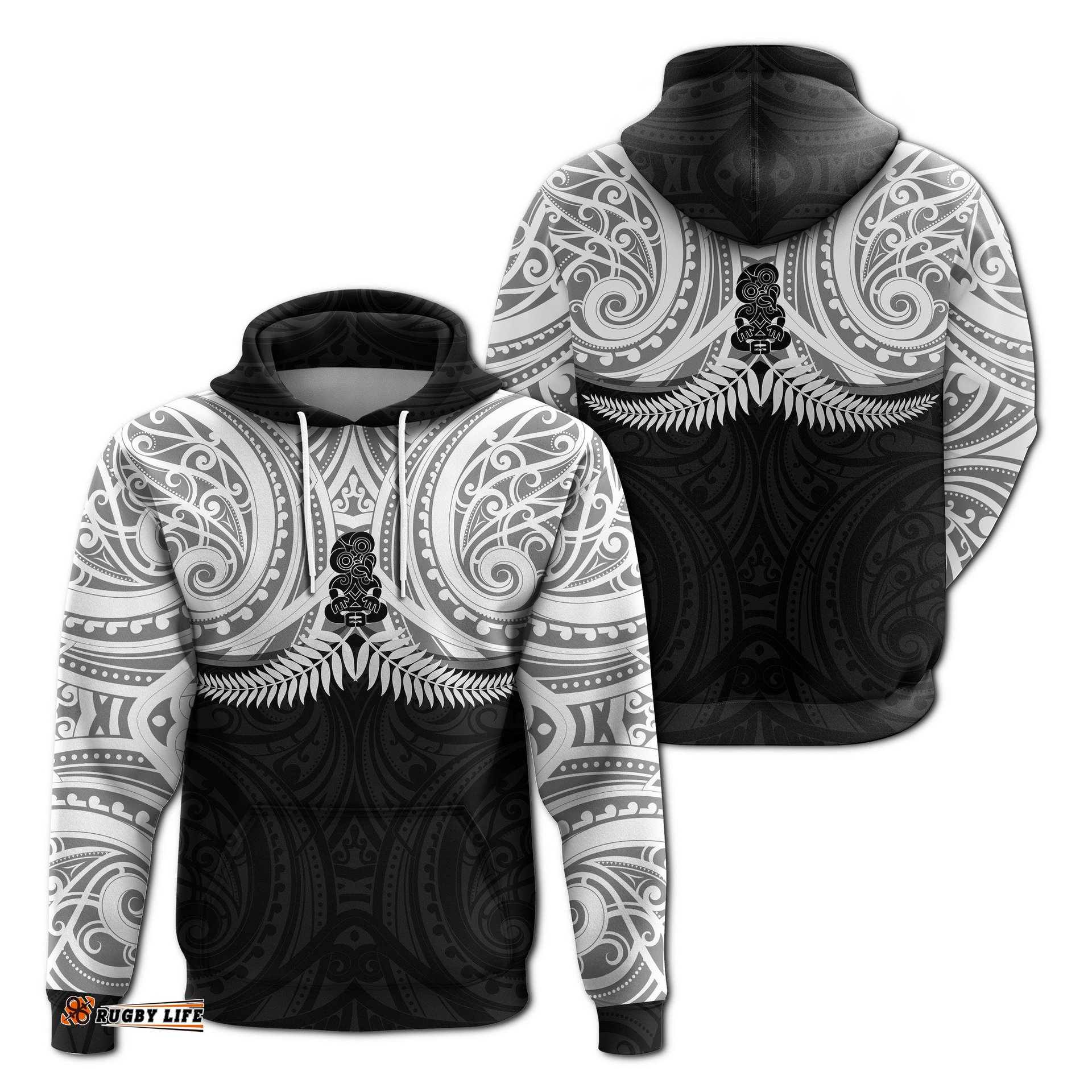 New Zealand Hoodie Maori Silver Fern 0