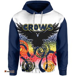 Custom Personalised Adelaide Crows Hoodie Indigenous White Color