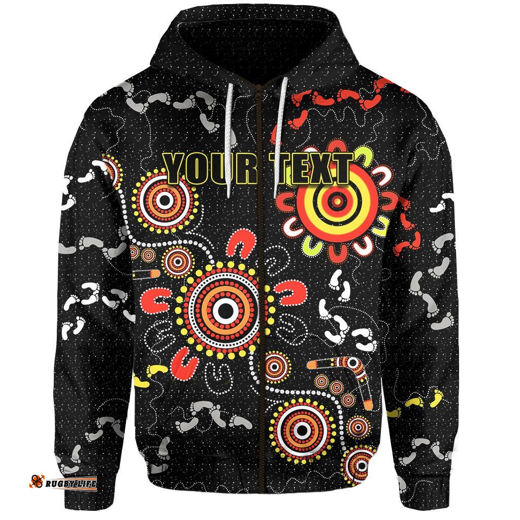 Custom Personalised All Stars Zip Hoodie Style Shimmering Indigenous