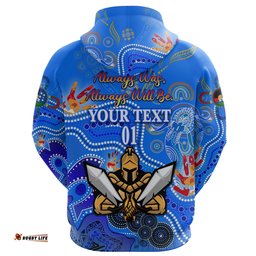 Custom Personalised Gold Coast Titans Zip Hoodie NAIDOC, Custom Text And Number