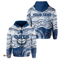 Custom Personalised Cats Zip Hoodie Aboriginal Grunge Style