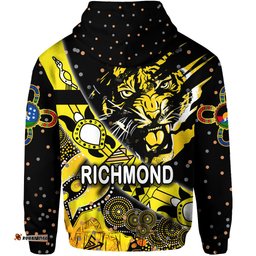 Custom Personalised Richmond Tigers Zip Hoodie NAIDOC Heal Country! Heal Our Nation Dotted