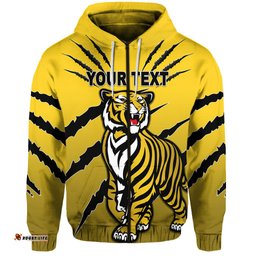 Custom Personalised Richmond Tigers Zip Hoodie Original Version Yellow