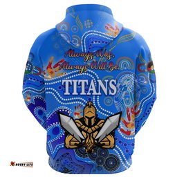 Custom Personalised Gold Coast Titans Zip Hoodie NAIDOC