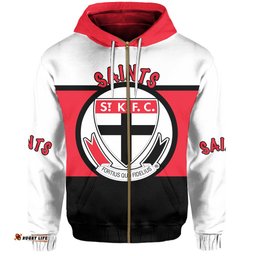 Saints Zip up Hoodie Black Red White Original 0