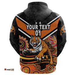 Custom Personalised Wests Tigers Hoodie NAIDOC, Custom Text And Number