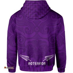 Maori Hoodie Purple Aotearoa Tattoo