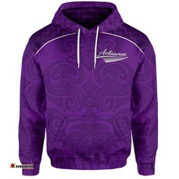 Maori Hoodie Purple Aotearoa Tattoo