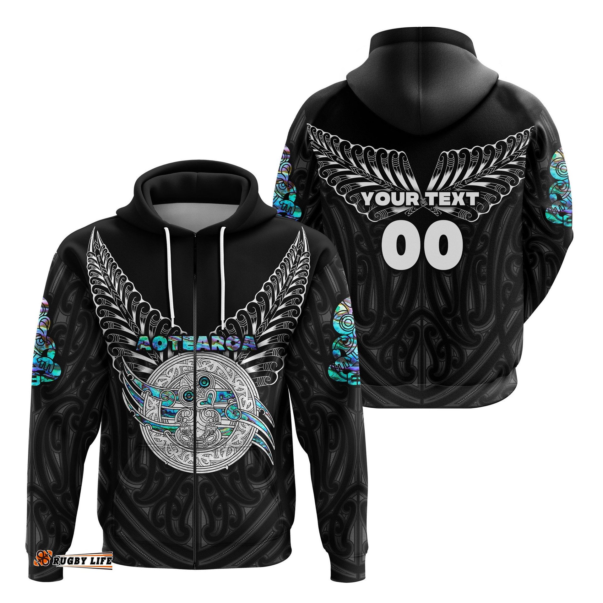 Custom Personalised Maori Aotearoa Zip Hoodie Simple Sport Style