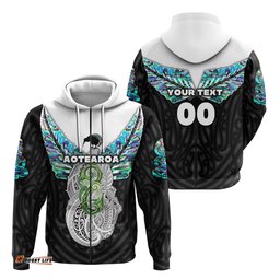 Custom Personalised Maori Aotearoa Zip Hoodie New Zealand Simple Sport Style