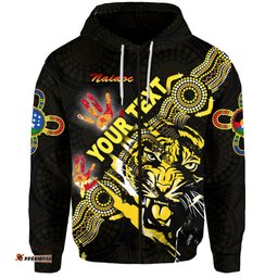 Custom Personalised Richmond Tigers Zip Hoodie NAIDOC Heal Country! Heal Our Nation Powerful