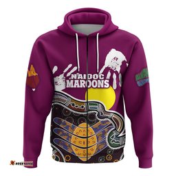 Custom Personalised Queensland NAIDOC Week Zip Hoodie Maroons Aboriginal Style