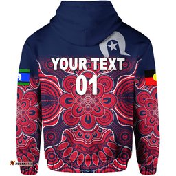 Custom Personalised Melbourne Demons Indigenous Zip Hoodie Football NAIDOC Week Style, Custom Text And Number