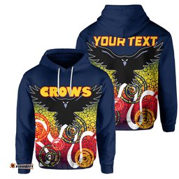 Custom Personalised Adelaide Crows Hoodie Indigenous Blue Color