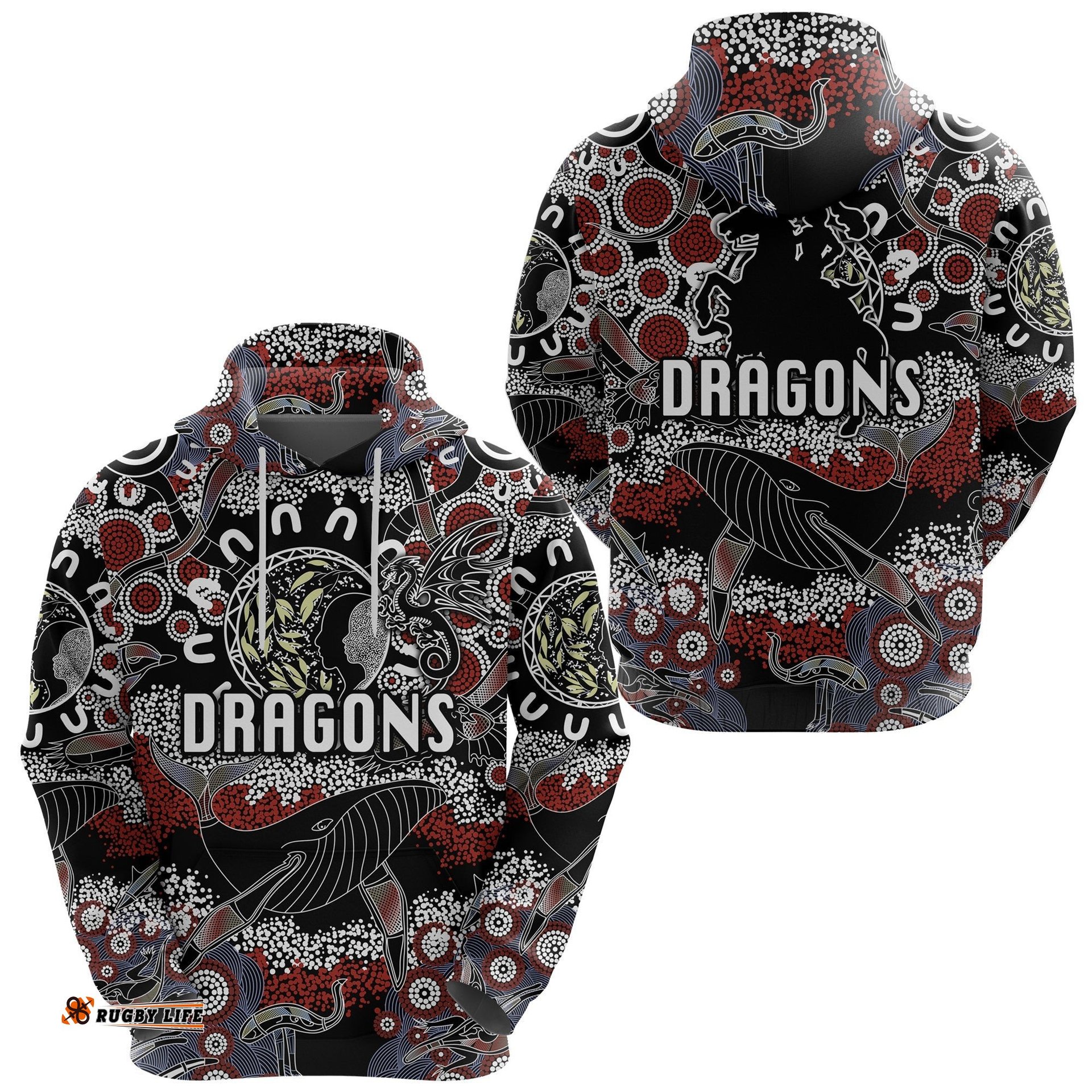 St. George Illawarra Dragons Hoodie Indigenous Black