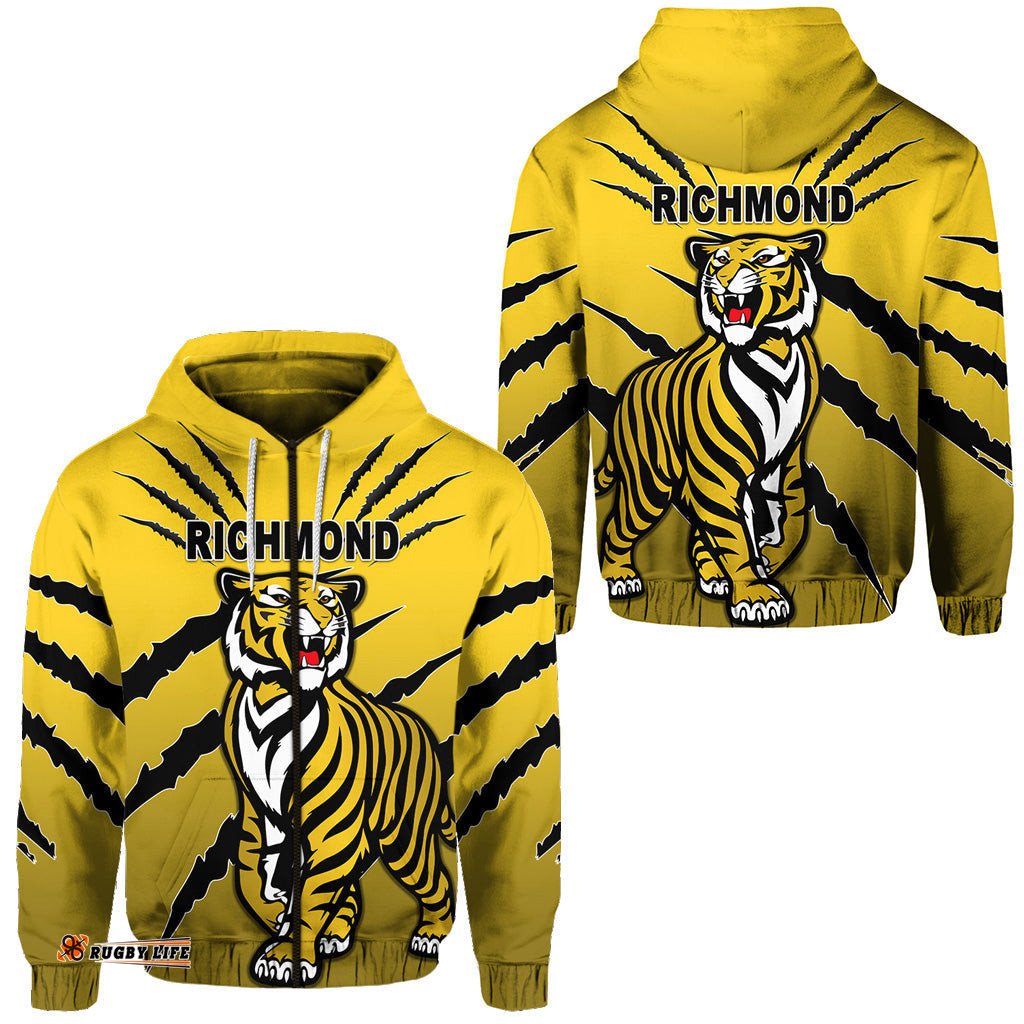 Richmond Tigers Zip Hoodie Original Version Yellow