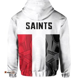 Custom Personalised Saints Football Zip Hoodie St Kilda Indigenous