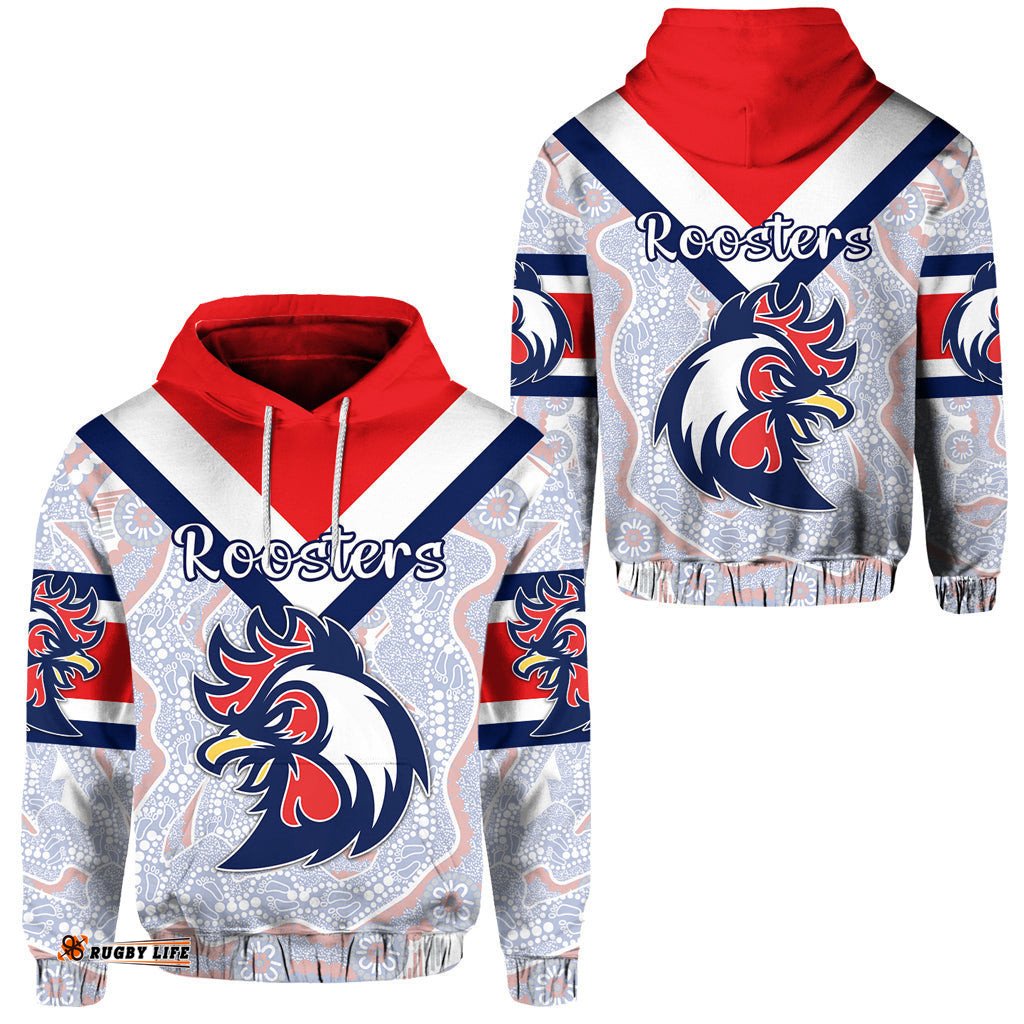Sydney Hoodie Roosters Indigenous Vibes White
