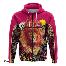 Custom Personalised Brisbane NAIDOC Week Zip Hoodie Lions Sport Style Ver.2