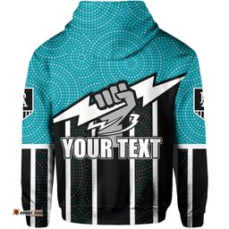 Custom Personalised Port Adelaide Zip Hoodie Power Aboriginal Dot Circles