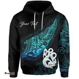 Custom Personalised Aotearoa Hoodie Fern Mix Manaia Matau
