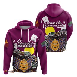 Queensland NAIDOC Week Zip Hoodie Maroons Aboriginal Style