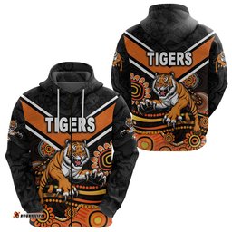 Wests Tigers Zip Hoodie Indigenous