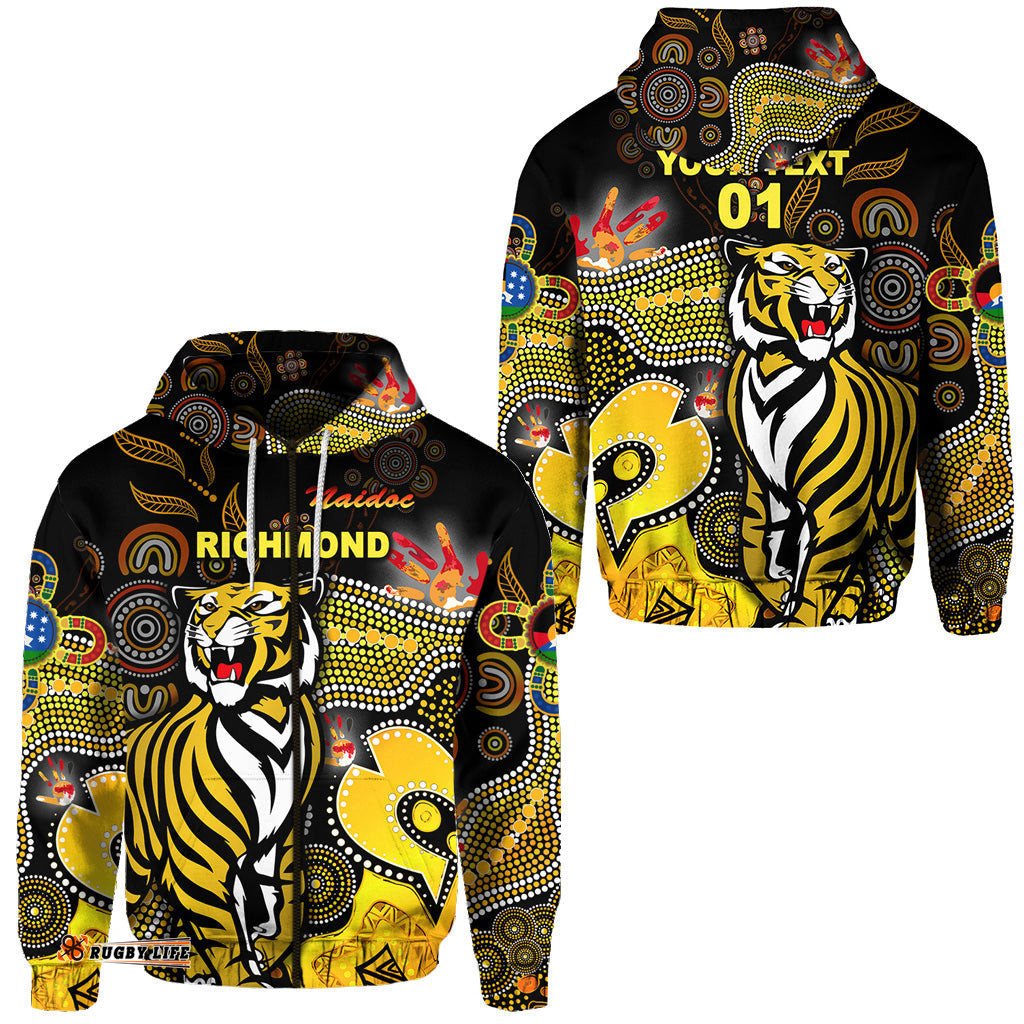 Custom Personalised Richmond Tigers Zip Hoodie NAIDOC Heal Country! Heal Our Nation Original, Custom Text And Number