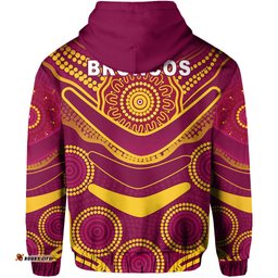 Custom Personalised Broncos Indigenous Zip Hoodie