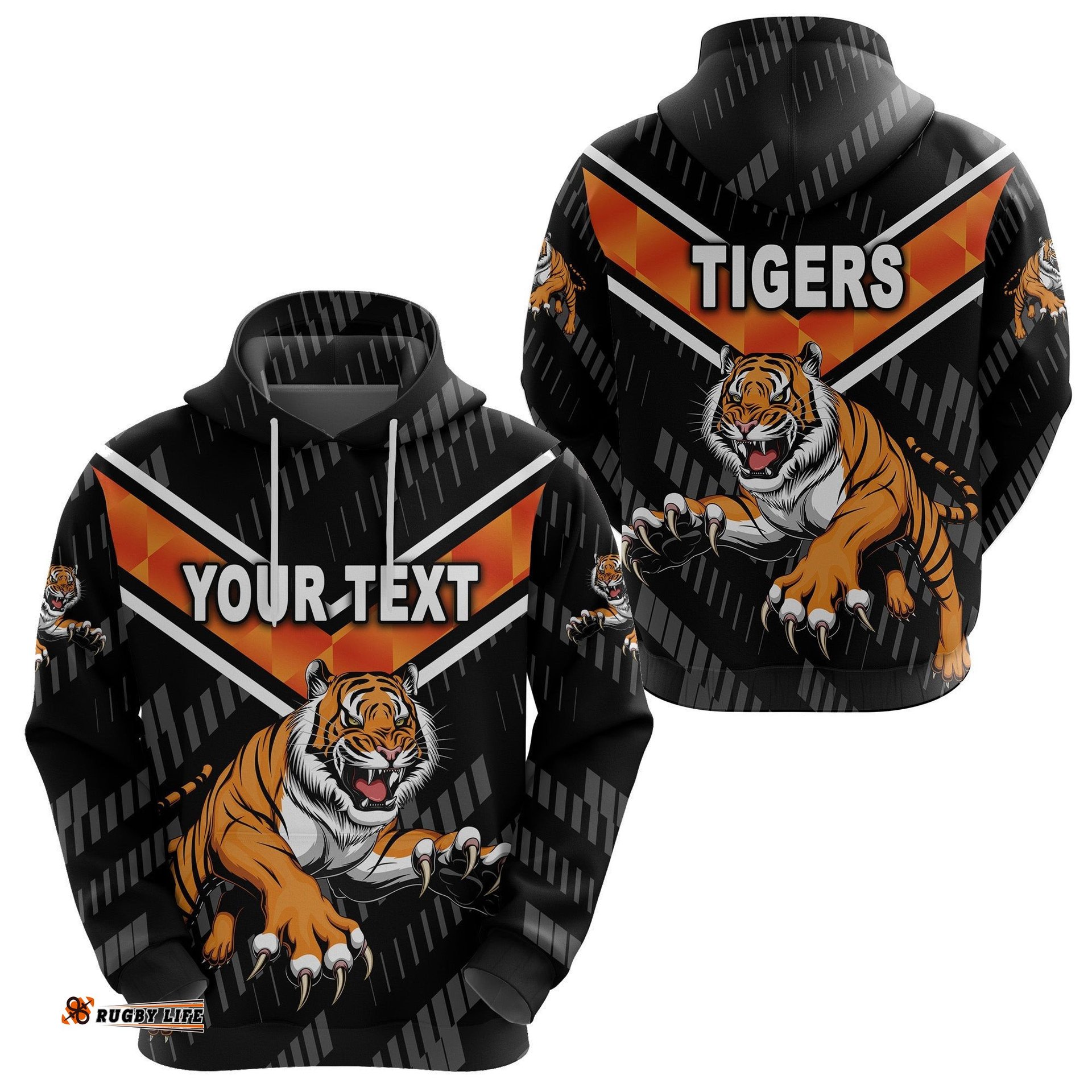 Custom Personalised Wests Tigers Hoodie Simple NO.1