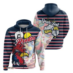 Custom Personalised Australia Roosters NAIDOC Week Zip Up Hoodie Sport Style Ver.2