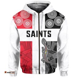 Custom Personalised Saints Football Zip Hoodie St Kilda Indigenous Custom Text and Number