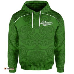 Custom Personalised Maori Hoodie Green Aotearoa Tattoo Custom Text and Number