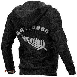 Aotearoa Haka Fern Tattoo Hoodie Gold