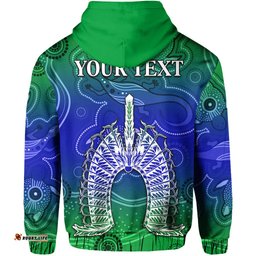 custom personalised torres strait islands zip hoodie aboriginal art lizard symbol peace