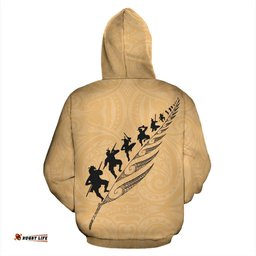Rugby Haka Fern Hoodie Gold
