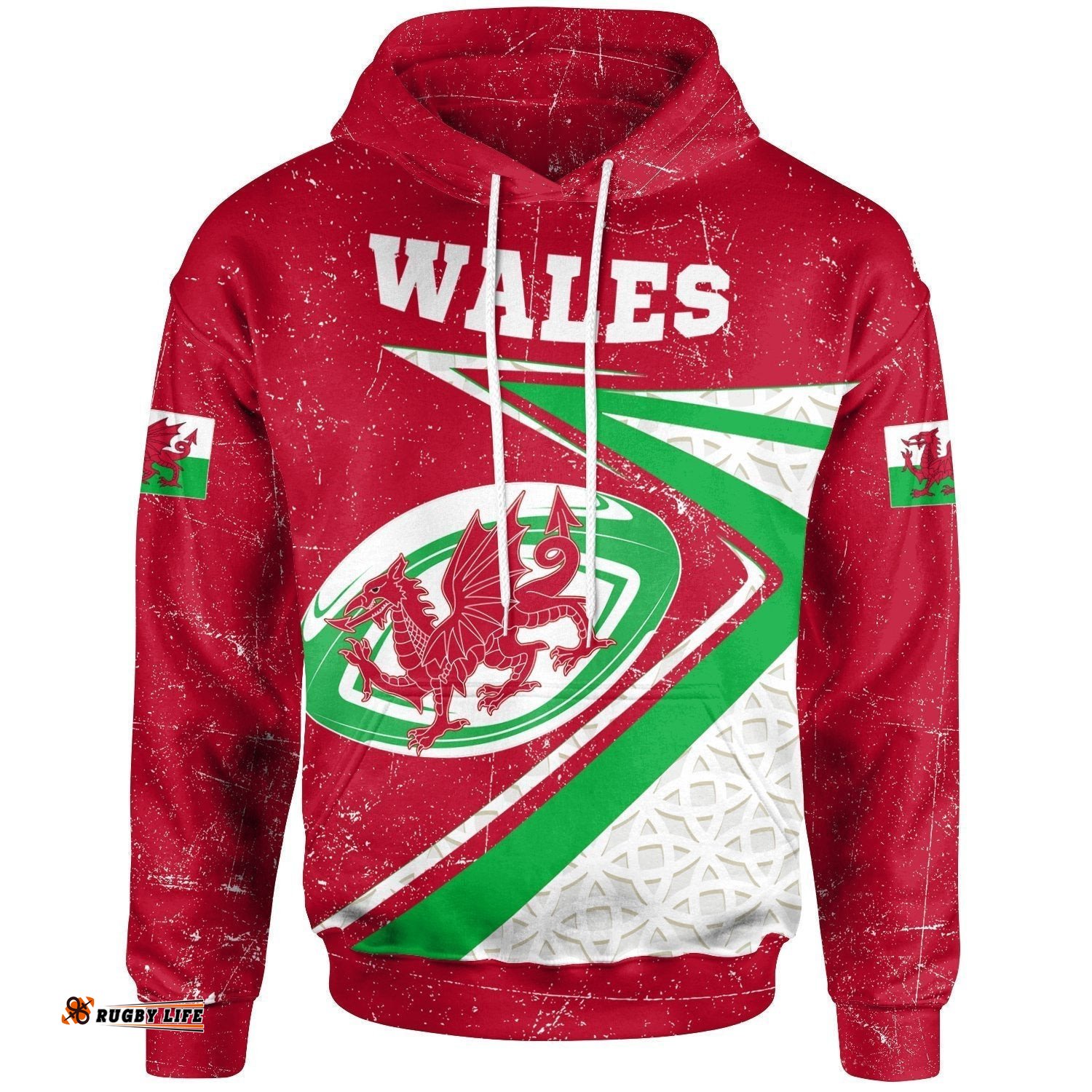 Wales Rugby Hoodie Celtic Welsh Rugby Ball